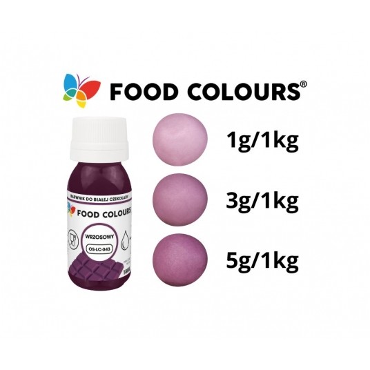 Barwniki w płynie do białej czekolady oraz mas tłustych wrzosowy Food Colours 18g -zdjęcie numer 2