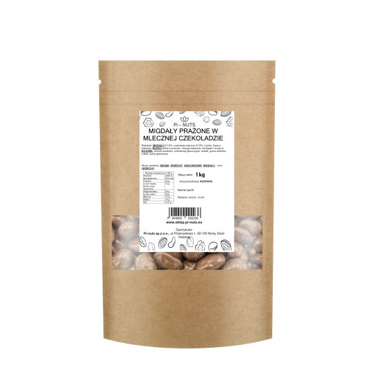 Migdały prażone w mlecznej czekoladzie 1kg