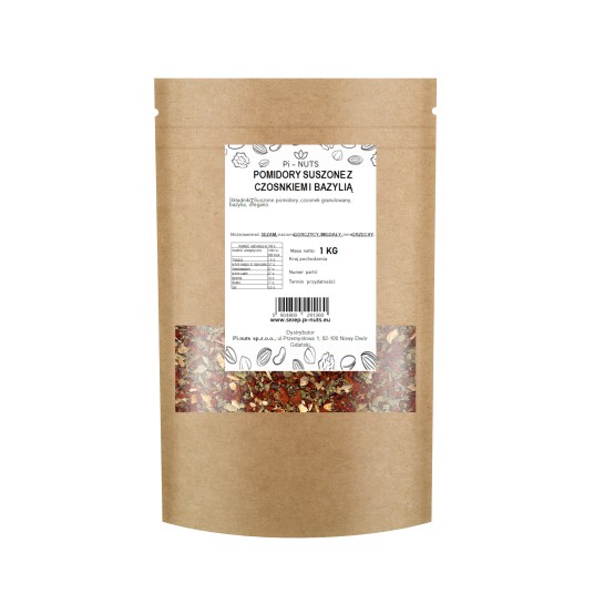 Pomidory suszone z czosnkiem i bazylią 1kg