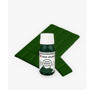 Barwniki w płynie do białej czekolady oraz mas tłustych zielony butelkowy Food Colours 18g